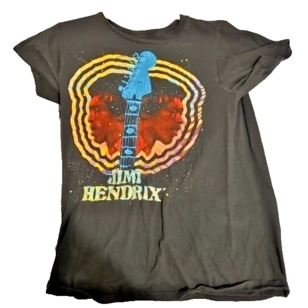 Jimi Hendrix Graphic Tee Short Sleeve T-Shirt Black Men's Size S